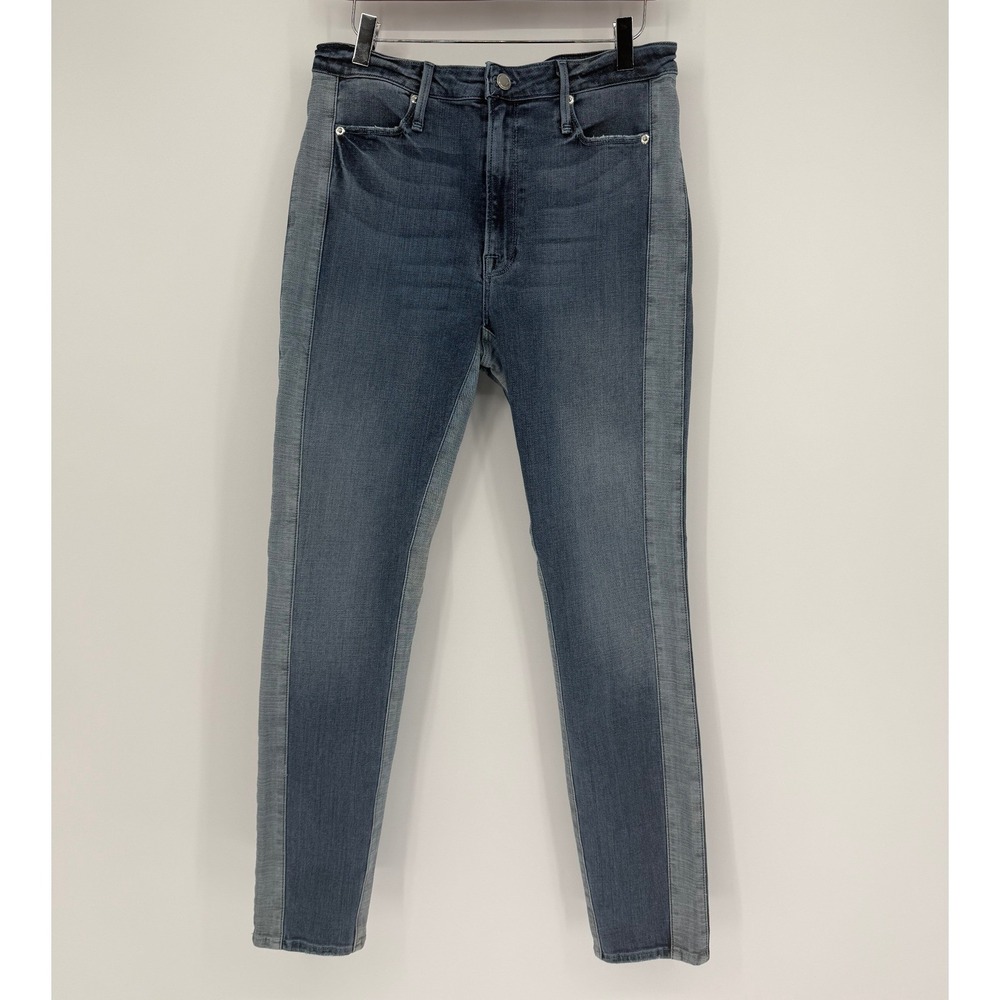 Good American Good Waist Skinny Jeans Blue Tuxedo Stripe GWCP103C Size 10/30 - Picture 4 of 13